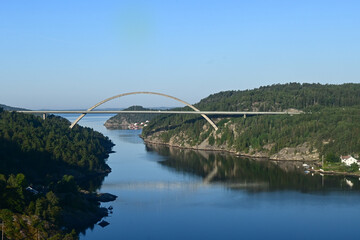 Svinesund bridge onnecting Norway with Sweden on the European Union border in Scandinavia