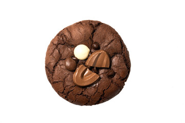 chocolate cookies isolated on white background