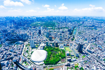 東京ドーム・空撮写真