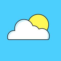 Bright cloud vector with outline