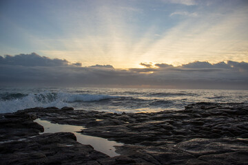 Seascape view of the south coast in South Africa
