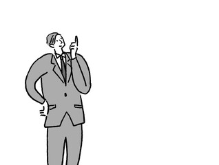 スーツを着た若い男性（横、左配置）