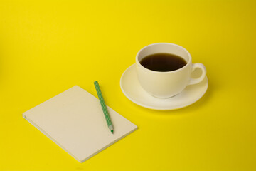 cup of coffee and notebook