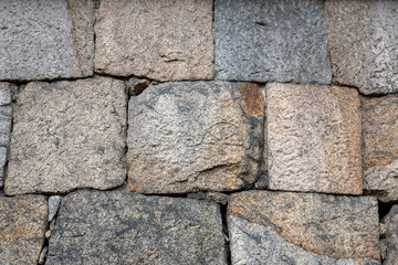 Obraz premium 大阪城刻印のある石垣