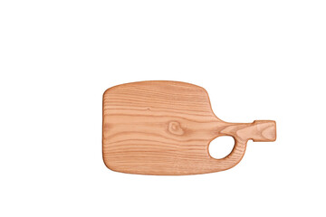 cutting board made of wood in the shape of a bottle on a white background, isolated object	