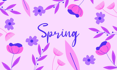 Obraz na płótnie Canvas spring background vector. floral spring vector 