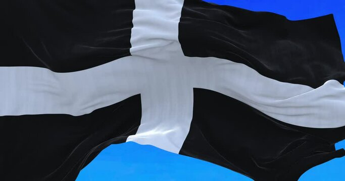 Waving amazing British Cornish flag.