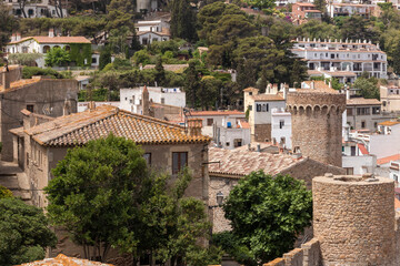 Fototapeta na wymiar medieval town of tossa de mar on the costa brava surrounded by a wall
