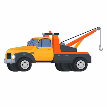 Tow truck. Towing truck, vector illustration
