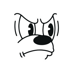 old cartoon mascot character elements. different clipart, faces, limbs. character creator for vintage retro logos and branding. isolated vector illustrations