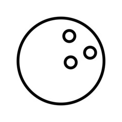 Bowling flat line icon. Sport game - skittles with ball. Outline sign for mobile concept and web design, store