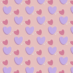 heart pattern on pink background