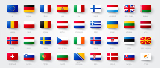 Giant Europe 3D Flag Set © Black White Mouse