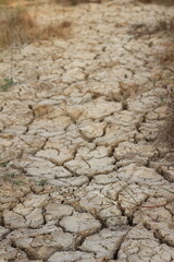 Closeup detail of dry cracked lakebed