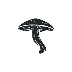 Russula Icon Silhouette Illustration. Fungus Mushroom Natural Vector Graphic Pictogram Symbol Clip Art. Doodle Sketch Black Sign. © josepperianes