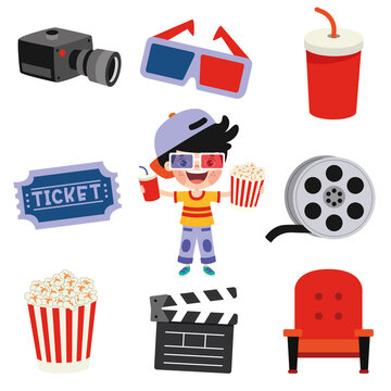 Set Of Various Cinema Elements