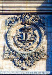 Traditional vintage decoration frequently used at facades of churches.