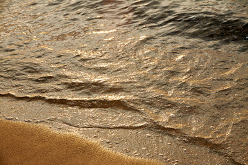 Abendrot, Meer, Wasser, Wellen, Struktur, Textur.