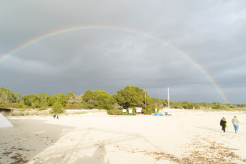 Regenbogen Sa Rapita Playa Es Trenc Mallorca Spanien