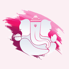 Eco-Friendly Terracotta Ganesha Idol Illustration for Happy Ganesh Chaturthi Festival for Invitation, Poster, Social Media Post Design Background