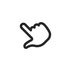 Hand clicking icon. Finger pointer pictogram. Click tap vector symbol.