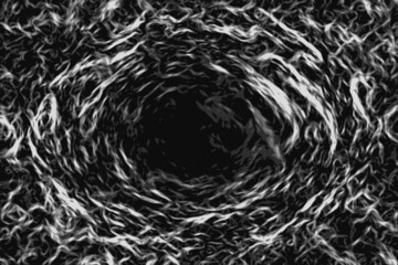 Vector background in grunge style. Black hole, tunnel.