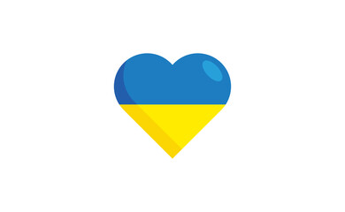 Heart shaped ukranian flag. Love for Ukraine.