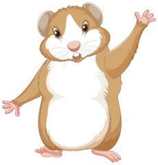 A Cute guinea pig on white background