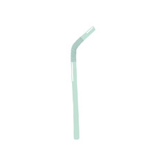 Doodle vector metal straw isolated. Hand drawn eco friendly straw illustration