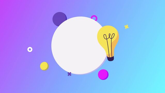 white banner for text, Fun fact, information. 2d cartoon animation. Light bulb symbol. Interesting fact dyk sign. Marketing and advertising tag. did you know template animated video with copy space