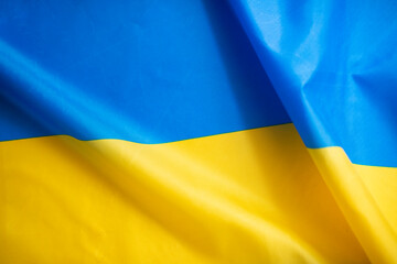 National flag of Ukraine fabric textile background