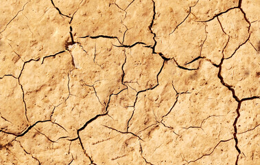 Cracked ground background in the top view for graphic design or wallpaper