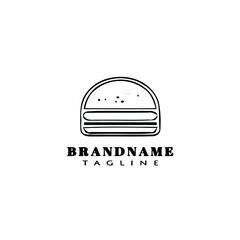 burger cartoon logo icon design template black isolated vector