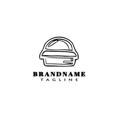 burger cartoon logo icon design template black isolated vector