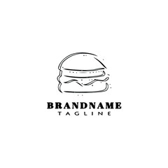 burger cartoon logo icon design template black isolated vector