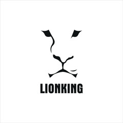 Lion Face Silhouette Logo Animal Vector Graphic Design Element or Template Ideas