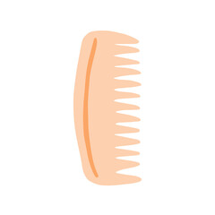 Eco friendly comb illustration. Doodle combing vector clip art.