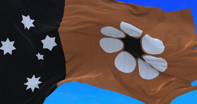 Waving flag of Northern Territory Australian flag.	