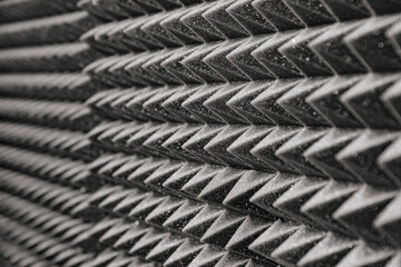 black acoustic panels. profiled foam surfaces improve sound quality 