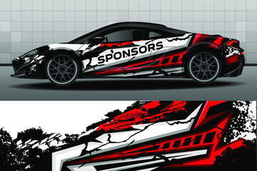 Sport car decal wrap design vector. Design of car stickers. Abstract sport background for racing livery or daily use car vinyl decal. Car design development for the company  © Lelia Ledencova