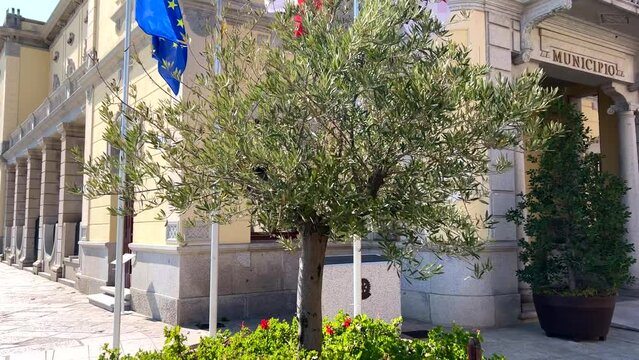 Town Hall of Olbia, in Corso Umberto I, the main avenue and tourist site of the historic center, Sardinia