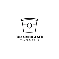 food container logo cartoon icon design template black isolated illustration