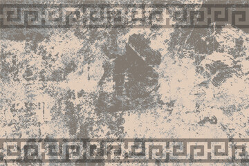 Vector background in grunge style, shades of brown. Ancient ethnic pattern.