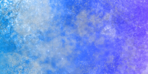 Grunge wet ink effect light sky blue shades watercolor background. Aquarelle paint paper textured canvas for vintage text design, retro greeting card, template. Turquoise color frame illustration.