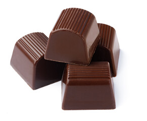 Chocolate sweets on a white background