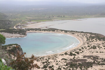 Fototapeta na wymiar view on beautiful beach called Voidokila, Europe, Peloponnes, Greece
