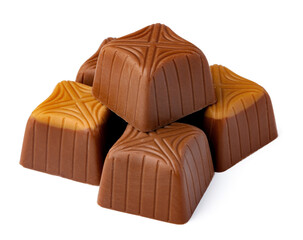 Chocolate sweets on a white background