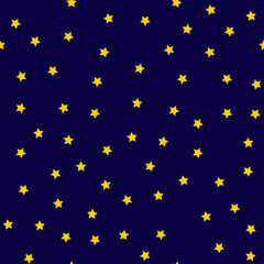 Night Star Sky Seamless Pattern Background Illustration