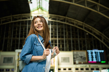 Young Asian Lady Backpacker