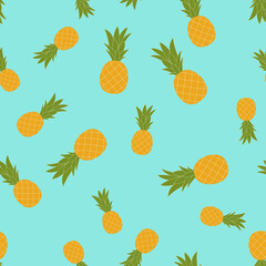 Paneapple Seamless Pattern Background. Illustration